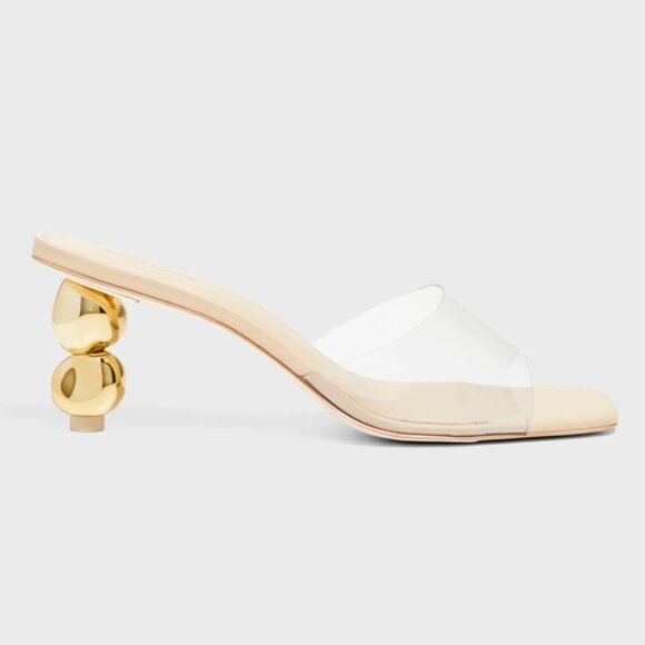 cult gaia Shoes - Cult Gaia Gigi Metallic Sphere-Heel Vinyl Sandals Size 41/Fits like a 10